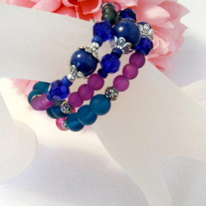 Lapis Lazuli Colorful Fun Bracelet, Coil Bracelet, Mother in Law, Thank You Gift, Wrap Bracelet, For Daughter, Bracelets for Women, Bff Gift