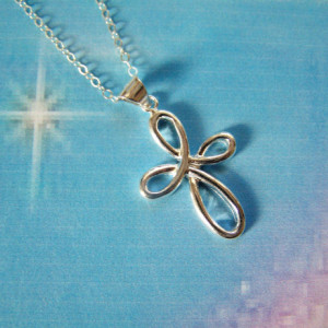 Infinity Cross Sterling Silver Religious Communion Confirmation Bride