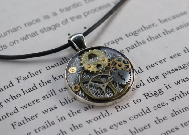Steampunk Watch Parts Pendant Handmade Necklace 