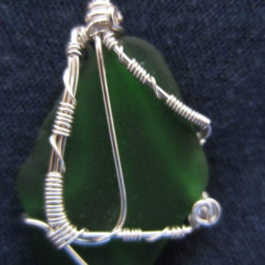 Brown Outer Banks Sea Glass Silver Wire Hand Made Pendant