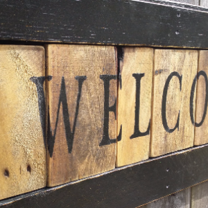 Large Rustic Reclaimed Wooden Welcome Sign Handmade Hand Painted