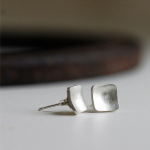 Square Silver Earrings