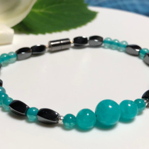 Courage Bracelet  |  Truth |  Luck  |  Opportunity  |  Business  | Calm  |  Focus  |  Emotional Healer  |  Amazonite | Magnetic 