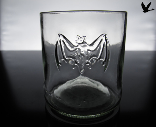 Set of 2 BACARDI Rum Glasses  BARCARDI Bat Cocktail Glass Tumblers Thick Bottom