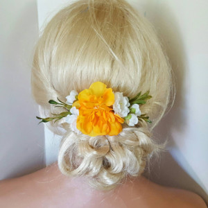 Boho Bridal Fascinator, Rustic Clip, Wedding Hair Comb, Wedding Clip, Wedding Hair Clip, Bridal Hair Comb, floral hair clip,  yellow