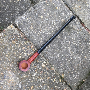 Churchwarden Tobacco Pipe #50 Partial Brushed Rustication