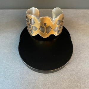 Bronze and Sterling Cuff Bracelet