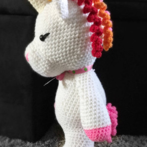 Large unicorn plush, rainbow hair