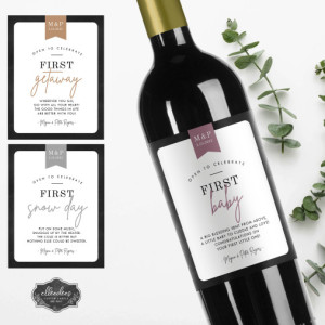 Wedding Gift - Year of Firsts Wine Labels