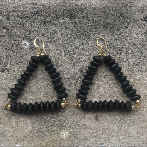 Black Triangle Earrings