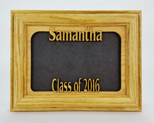 2016 2017 Graduation Personalized Name Centered Horizontal Picture Frame Matte 5X7