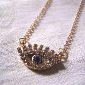 Evil Eye Necklace Crystal Pave