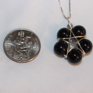 Wire Wrapped Star Pendant, Blue Goldstone Pendant, Pentagram, Goldstone Necklace, wiccan jewelry