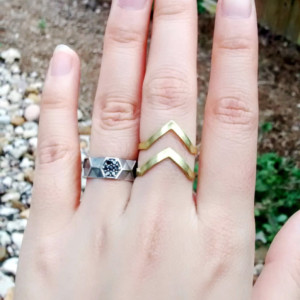 Double Chevron Ring_Adjustable Ring_Double Chedron Ring_Cage Ring_Handmade Ring_Triangle Ring
