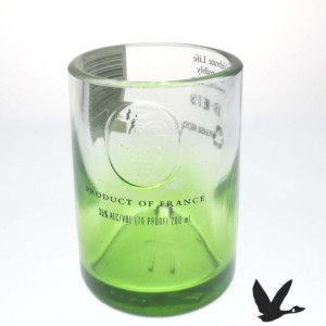 Green Ciroc Bottle Upcycled Shotglasses,  set of 4 