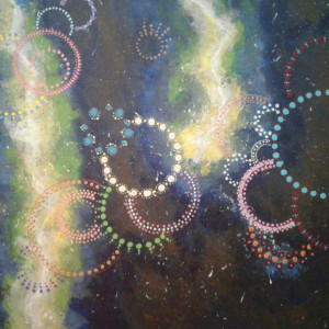 Painting, "Fireworks In Space part ii