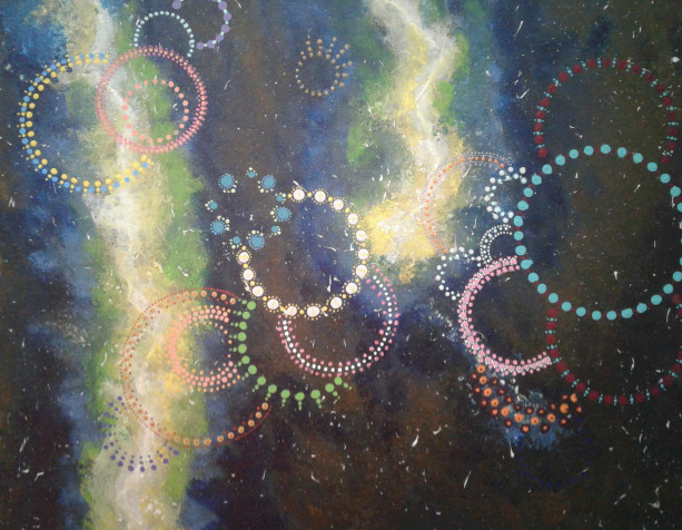 Painting, "Fireworks In Space part ii