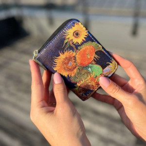 Vincent van Gogh Sunflowers small leather wallet