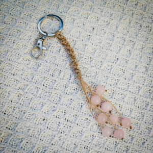 ROSE QUARTZ handmade keychain | best friend gift | boho keychain | crystal keychain | mother's day  | crystal gift | crystal
