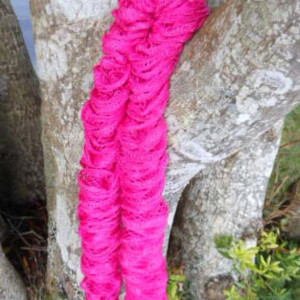 Pink ruffle scarf