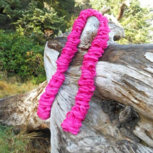 Pink ruffle scarf