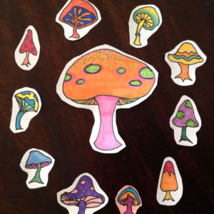 Hand-drawn Sticker Set #003: Mushrooms / Flowers