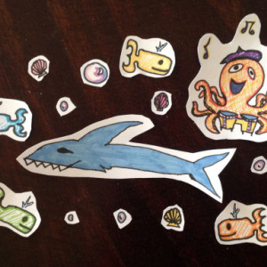 Hand-drawn Sticker Set #001: Ice Cream and Candy / Under the Sea