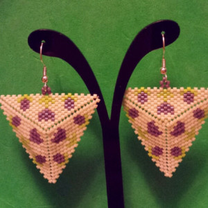 Tulip Peyote Triangle Earrings