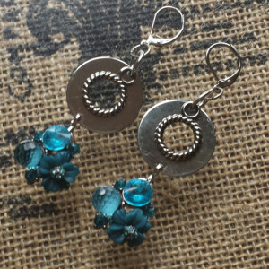 Teal Blue Dangle Earrings