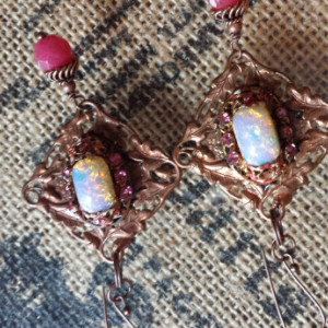 Hot Copper and Pink Dangles
