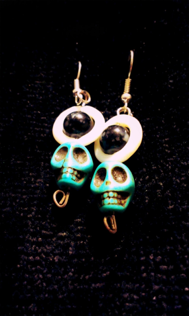 Turquoise Skull Earrings