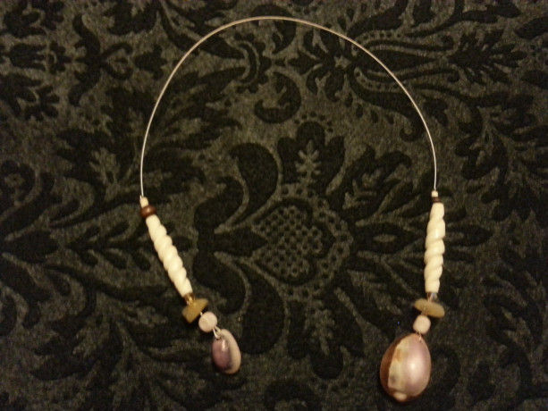Brown and purple beaded book mark