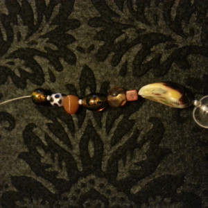Glass and shell beaded wire bookmark