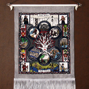 The North - illuminated medieval-style tapestry.  Song of Ice & Fire