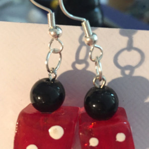 Roll the dice glass earrings