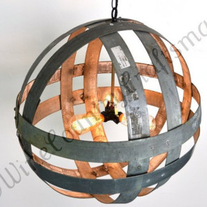 ATOM Collection - Cyclopean - Wine Barrel Double Ring Chandelier /  made from salvaged Napa wine barrel rings - 100% Recycled!