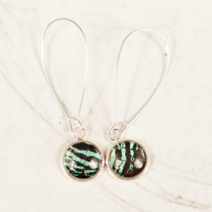 Real Butterfly Earrings - Real Butterfly Wing - Dangle Earrings - Gift for Her - Drop Earrings - Green Earrings - Real Insect Jewelry