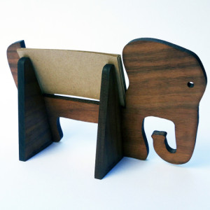 Elephant business card holder for desk