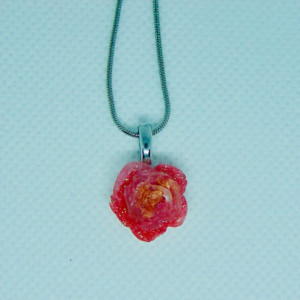 Pink resin rose pendant Romantic Gift for Women