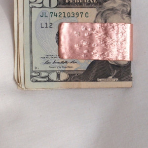 Copper Money Clip Linen Textured OOAK