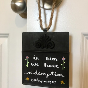 2 Mini Hanging Chalk Boards with Hand Painted Scriptures