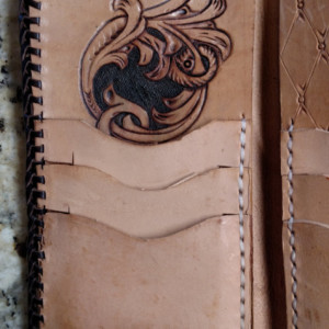 Leather biker wallet
