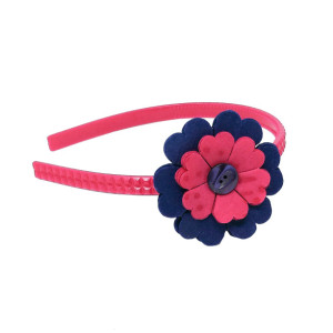 Pink and Purple Handmade Flower with Pink Headband | Headband | Girl Hair Accessories | Hair Clips | Hair Barrette | Cotton Fabric