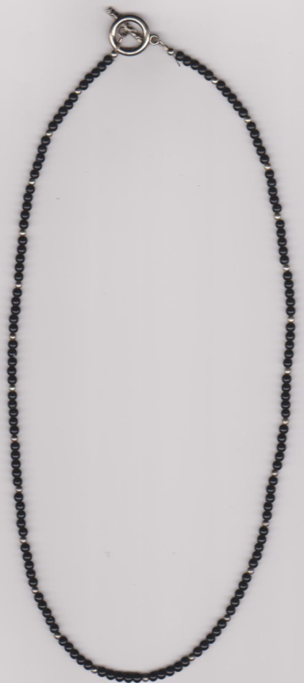 Midnight Silver Beaded Necklace