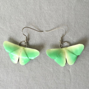 Green & Yellow Origami Butterfly Earrings
