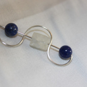 Moonstone Pendant, Lapis Pendant, Moonstone Necklace, Lapis Lazuli Necklace