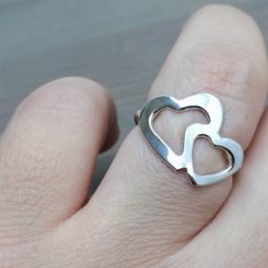 Dainty Hearts Ring. Silver Ring. Hearts Ring. Minimal Ring Design. Sweethearts Ring. Silver Jewelry. Gifts under $50