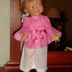 Hot Pink Hippie Doll Clothes Outfit Shirt and Pants