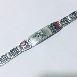Artisan made Taino Warrior mens ID bracelet Sterling Silver,Lge.