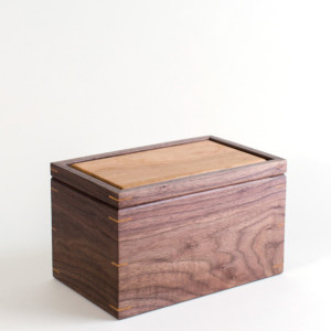 Large Keepsake Memory Box - Personalized - Walnut with Cherry wood